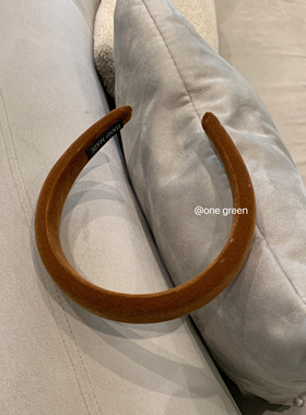 ONEGREEN 秋冬咖色熟南瓜头箍发箍 复古简约气质压发丝绒发饰发卡