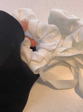 ONEGREEN 韩系双马尾ins风白色飘带猪肠圈蝴蝶结芭蕾风少女发绳发