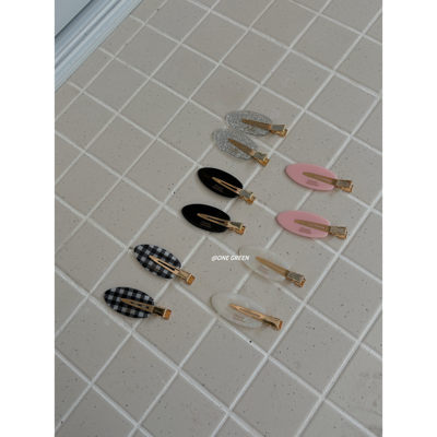 ONEGREEN 7.7NEW 新款纯色尖椭圆字母无痕夹 百搭前额刘海碎发夹