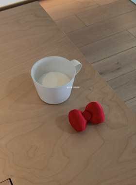 ONEGREEN 5.19NEW 可爱日系kt蝴蝶结充棉发夹 红色少女大号鸭嘴夹