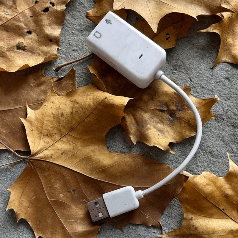 USB声卡带线7.1声卡白色外接免驱独立声卡电脑笔记本适用(二手)