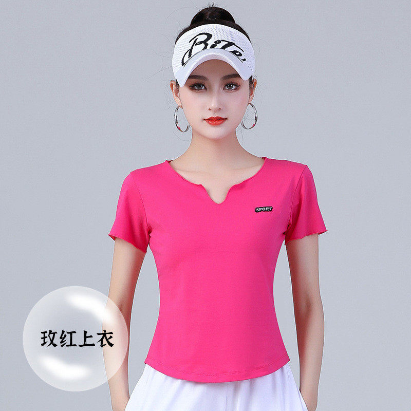 莫沐妲春夏广场舞小V领女短袖T恤舞蹈服户外运动时尚,运动/瑜伽/健身/球迷用品,广场舞上装,淘宝优惠券,粉丝福利购,淘宝优惠卷