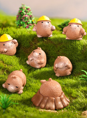 微景观DIY小地鼠桌面摆件创意可爱萌系办公室娃娃屋装饰