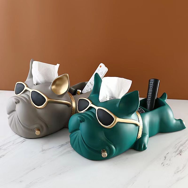 法斗犬多功能纸巾盒客厅