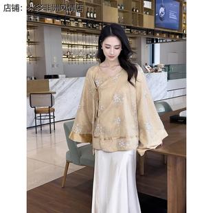 高级气质外套上衣 新中式 钉珠国风薄款 刺绣重工春季 吊带长裙 新款