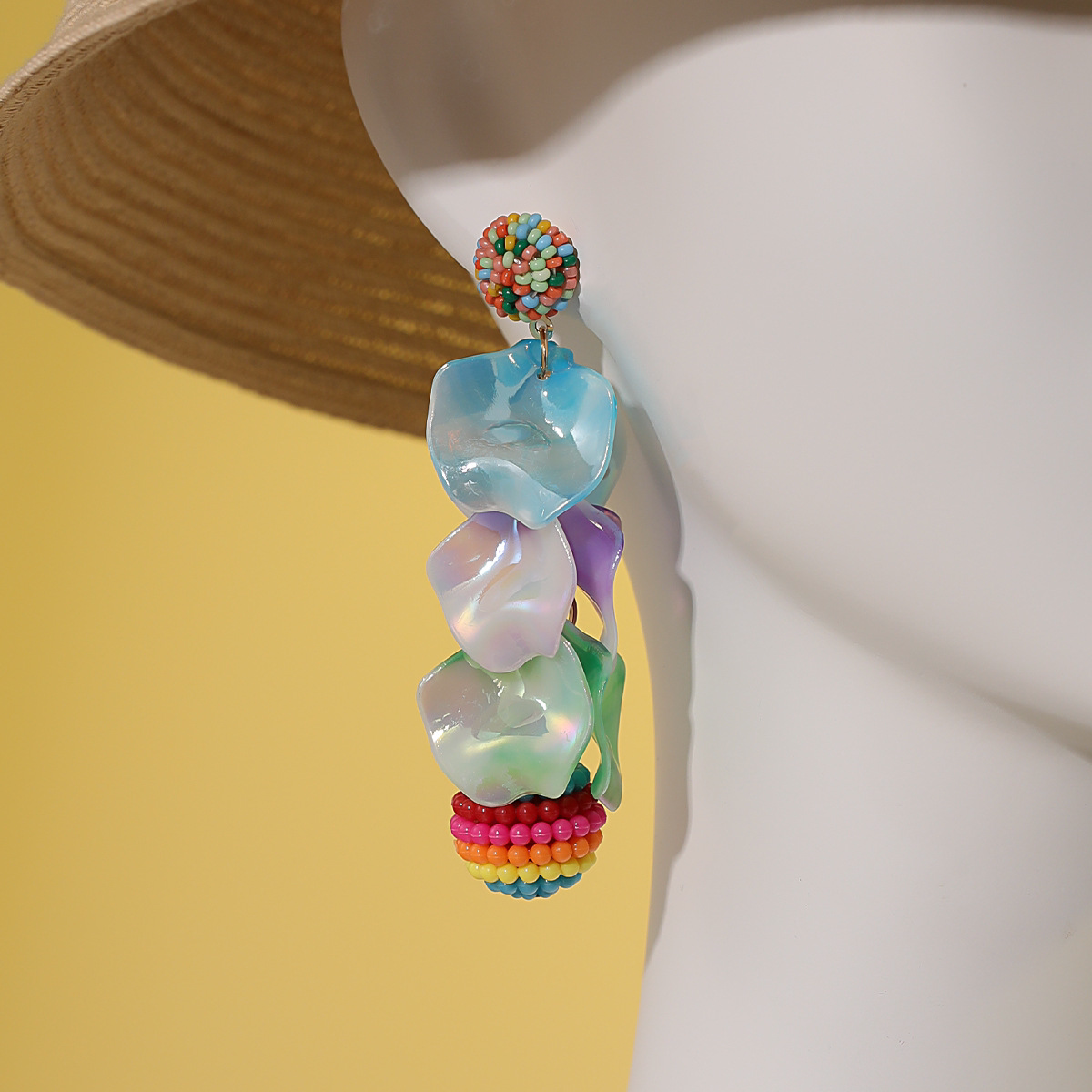 african earrings ornaments非洲风情手工彩色葡萄长款耳环耳饰女