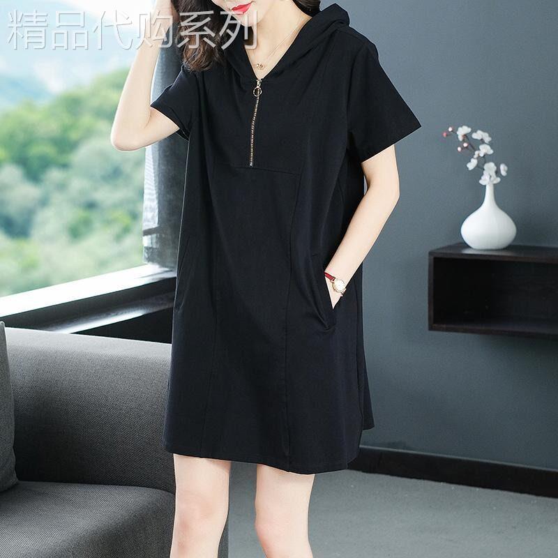 胖妹妹遮肚子显瘦短袖洋装女2026夏装新款韩版大尺码宽松T恤裙子