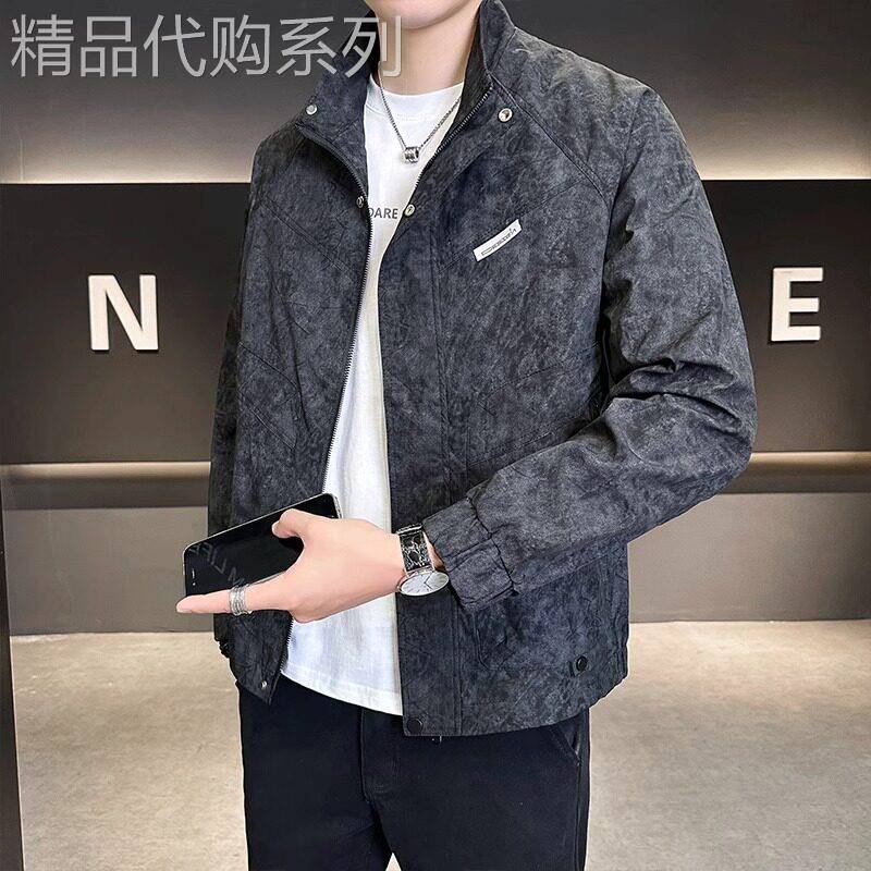 高档立领迷彩工装夹克外套男秋季新款潮流宽松休闲抗皱百搭棒球服