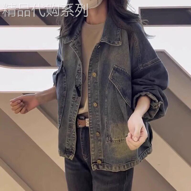 小香风牛仔外套女2026新款春秋款长袖Polo领大尺码胖mm夹克休闲上