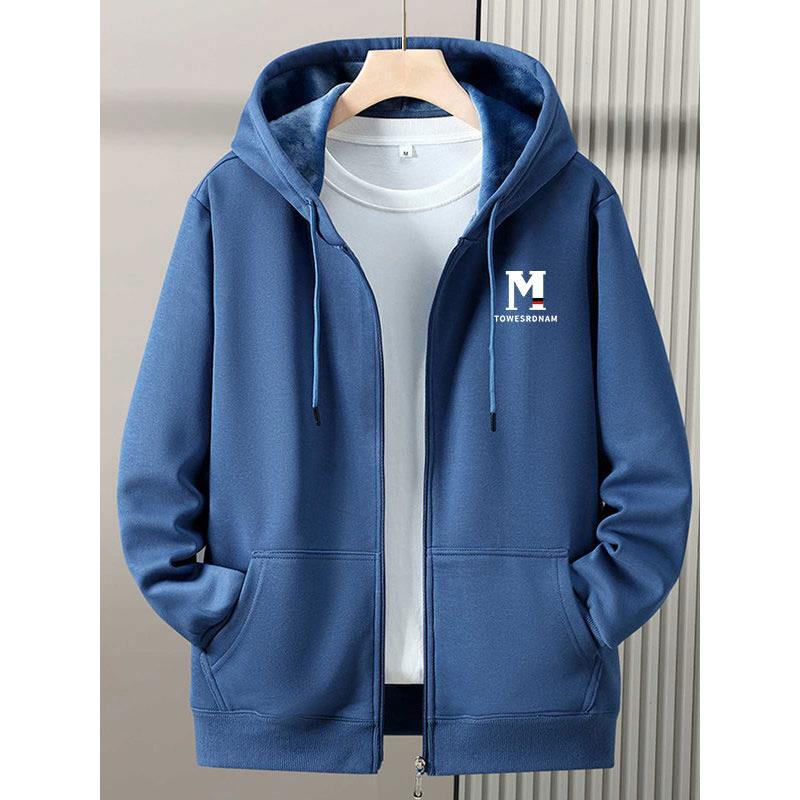 Mostarsea~秋冬连帽开衫卫衣男宽松大码拉炼外套休闲加厚运动夹克