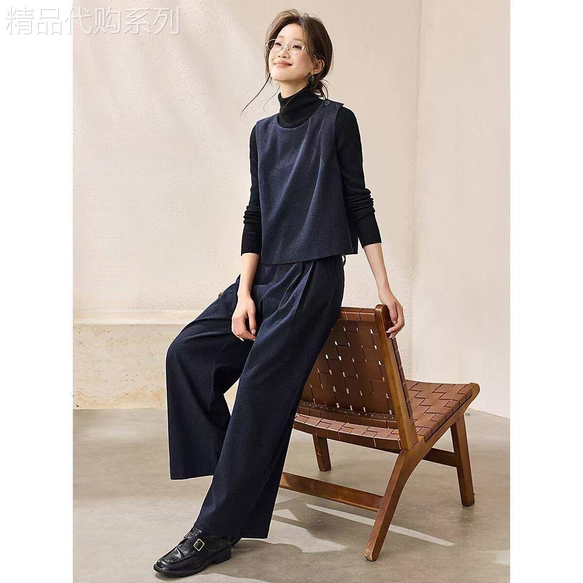 GETS PRETTY轻奢2026早春新款老钱风通勤时尚马甲九分阔腿裤套装
