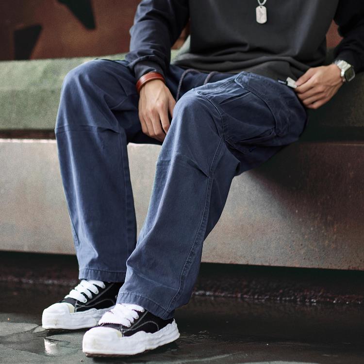 Madness Mdns Wruei美式潮牌2025新款纯棉水洗直筒工装裤男伞兵裤