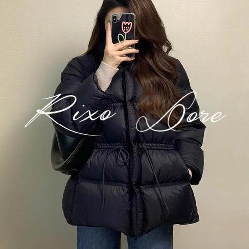 RIXO DORE法式黑色短款羽绒服女新款简约洋气高级感厚实收腰外套