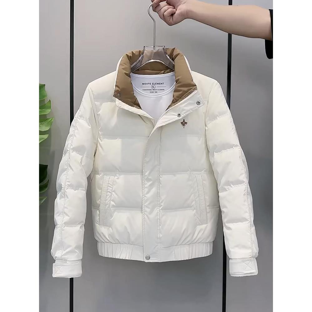 冬季潮牌短款羽绒服男立领加厚流行保暖休闲外套潮流韩版修身上衣