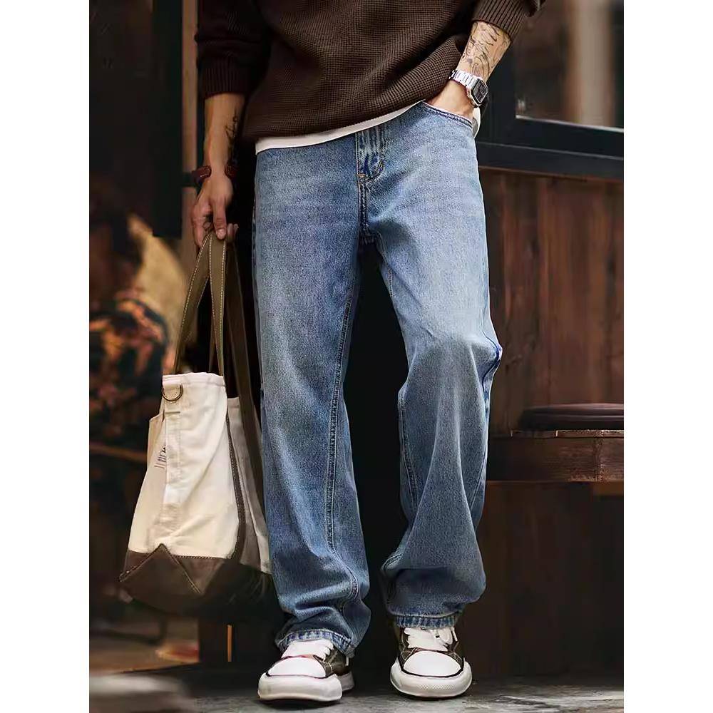 Madness Mdns Wruei春秋潮牌休闲裤2025新款美式痞帅直筒牛仔裤男