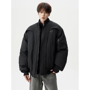 厚保暖宽松棒球服棉衣外套 BIAS潮牌飞行夹克棉服男冬季 neith