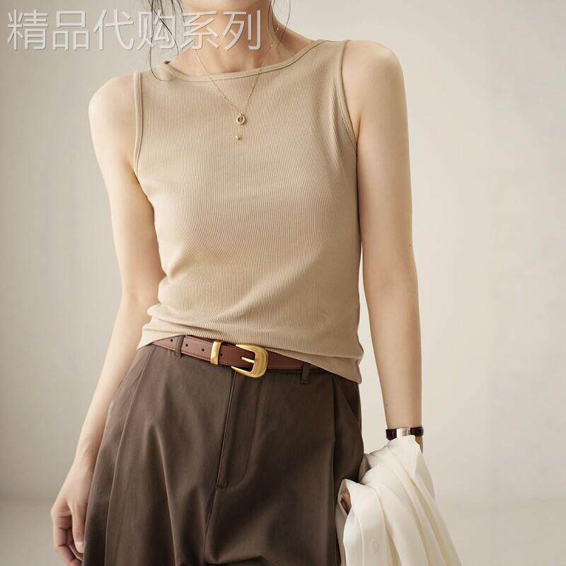 日本螺纹吊带背心女2026新款圆领无袖内搭外穿修身显瘦上衣打底衫