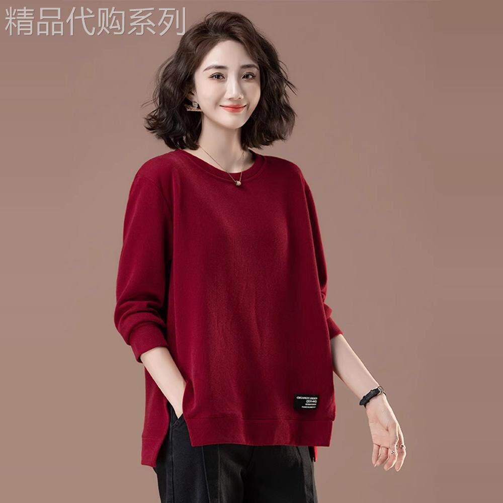 2025年春秋新款宽松卫衣女加肥加大码女装韩版遮肚上衣洋气妈妈装