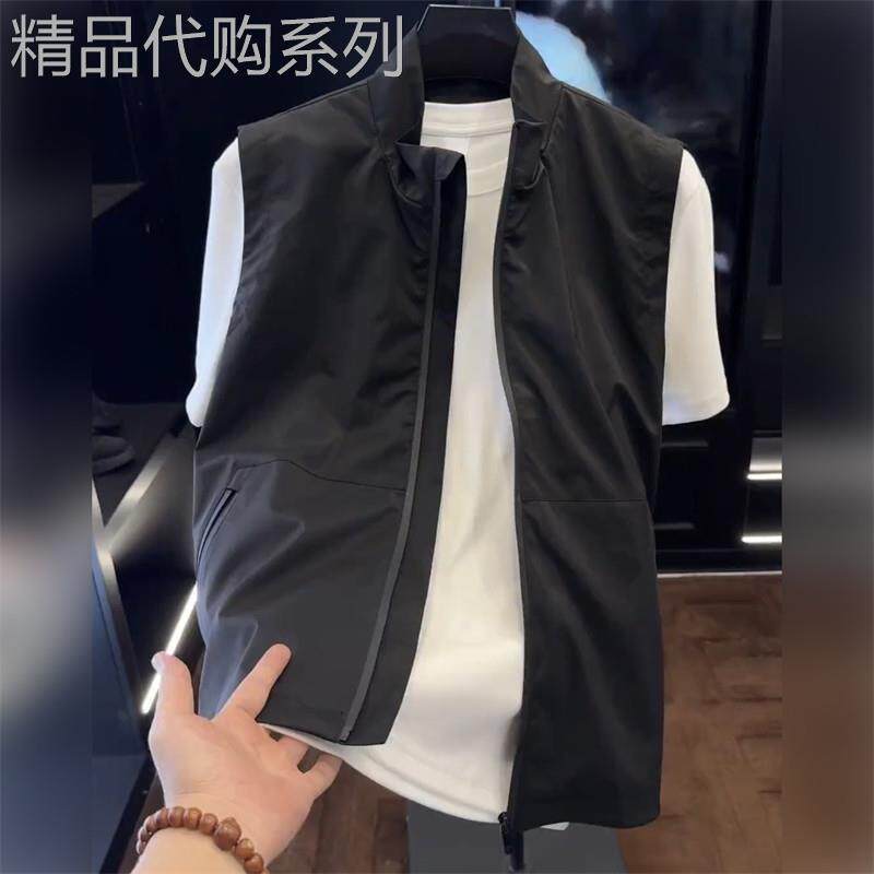 2026春季新款高级感立领马甲男士户外拉炼多口袋纯色无袖外套上衣