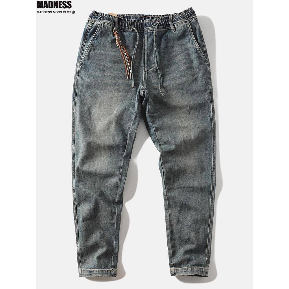 Madness Mdns Clot春秋重磅赤耳牛仔裤男士弹力宽松小脚锥形裤厚