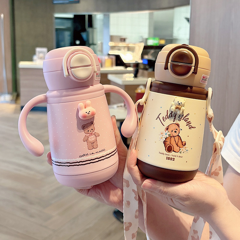 高颜值儿童保温杯宝宝学饮水杯6个月1到3岁婴幼儿园可爱吸管杯子