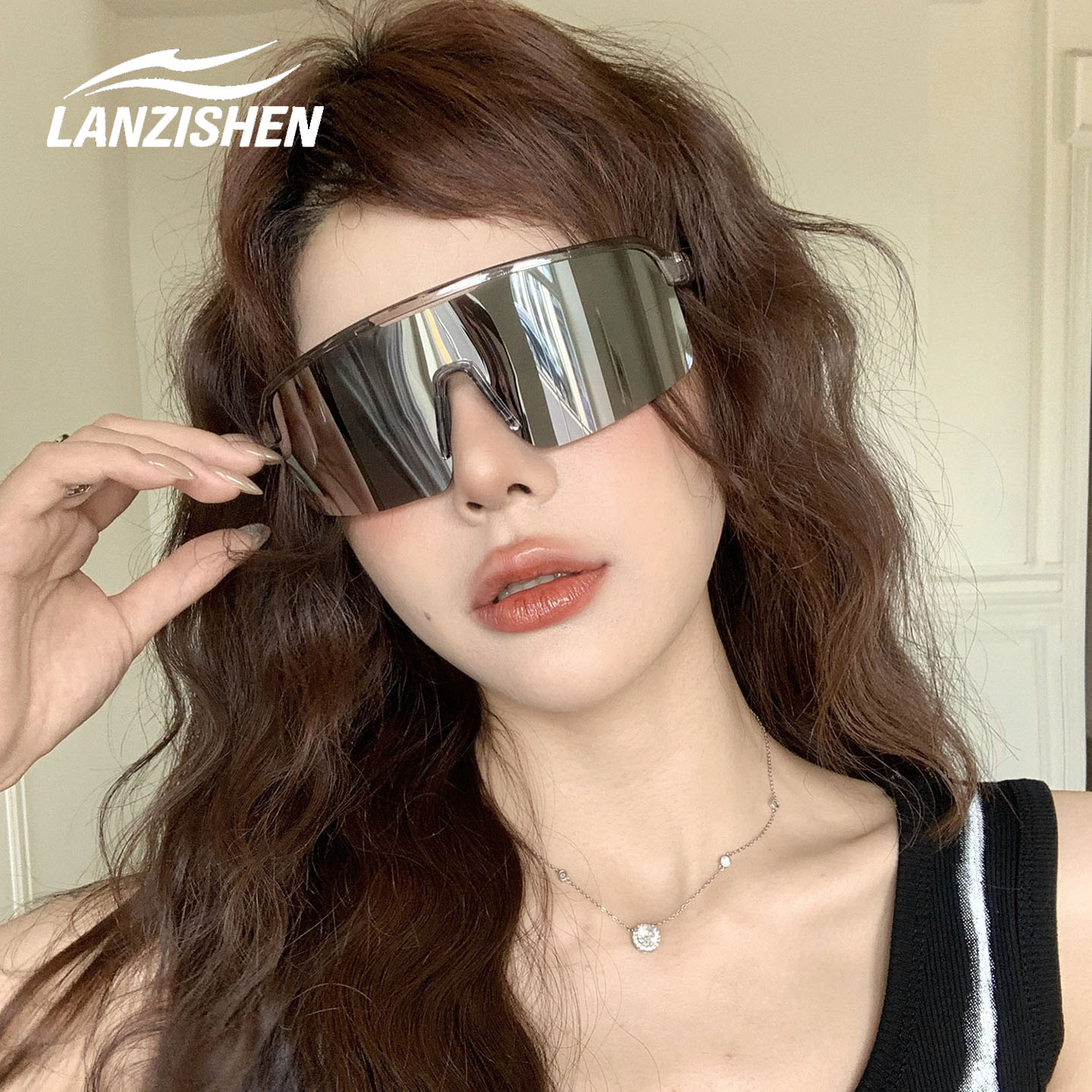 骑行眼镜太阳镜女反光水银色墨镜