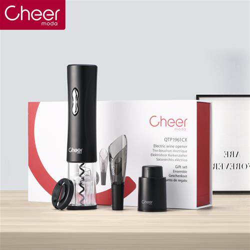 Cheer启尔 红酒电动开瓶器 开红酒器自动开瓶器开酒器 4合一礼盒