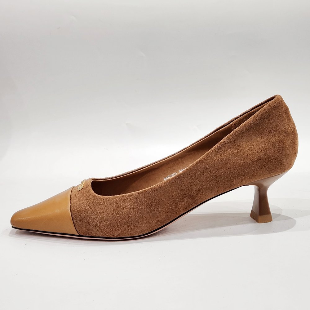 52201特价清版高跟鞋瓢鞋拼色方