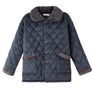 男士睡衣秋冬季三层加厚加绒珊瑚绒夹棉保暖中老年爸爸家居服套装