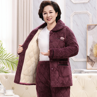 轩朵淇冬季睡衣女加厚加绒珊瑚绒