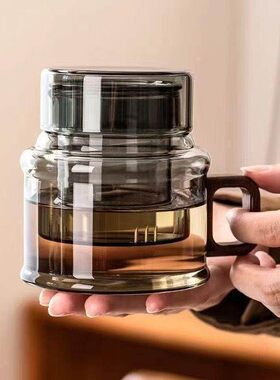 新品耐热玻璃墩墩壶迷你墩墩杯三件杯茶壶水壶家用泡茶壶茶水分离