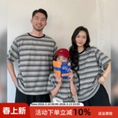 t恤母子母女全家装 日系亲子装 一家三口条纹短袖 2026新款 休闲 夏季
