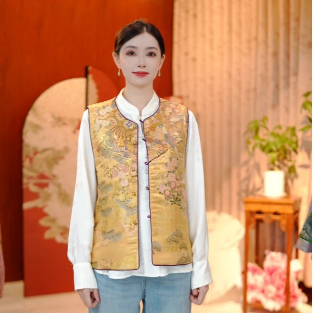 【紫金】喜悦质造中式马甲女宽松型马夹上衣复古 马甲