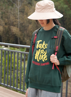 衫国演义CAVE男女通码350克全棉毛圈圆领卫衣take a hike徒步