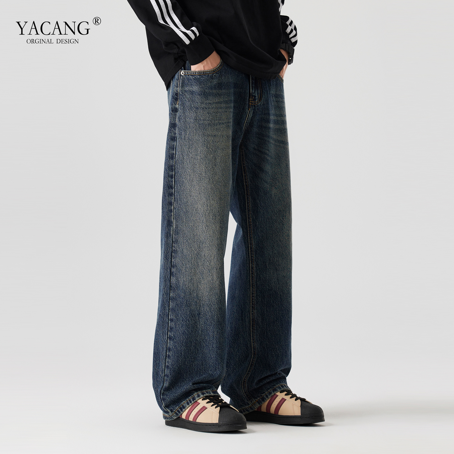 复古微喇叭秋季牛仔裤