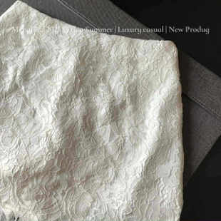 Mengling梦玲 温柔气质姐姐风白色包臀半身裙蕾丝裙 夏缦轻奢