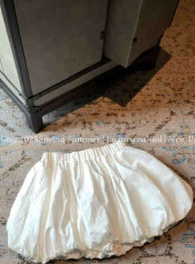 Mengling梦玲 雾月花园 白色公主褶皱蓬蓬裙花苞裙 弹性腰头裙裤