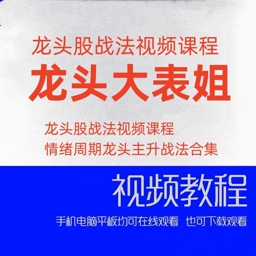 龙头大表姐龙头股战法视频课程 情绪周期龙头主升战法合集