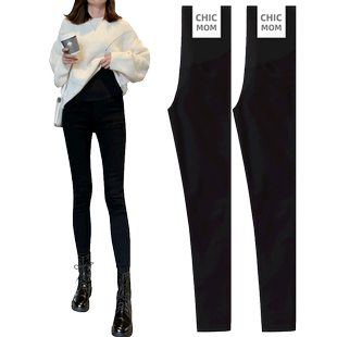 孕妇裤子牛仔裤春秋款外穿小脚打底裤冬季加绒加厚秋冬孕妇装冬装