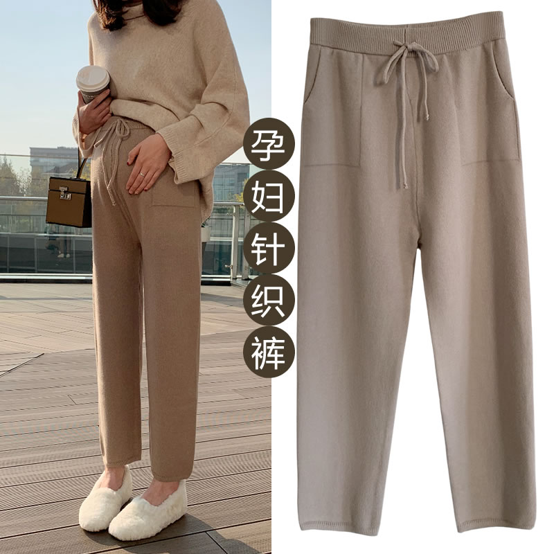 直筒加厚保暖宽松休闲冬装孕妇裤