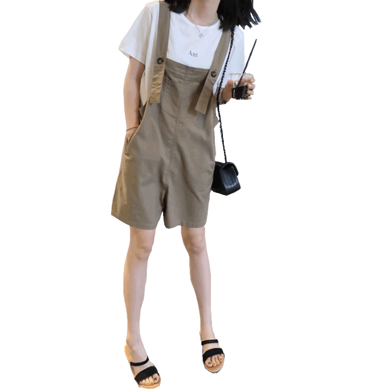 薄款棉麻宽松大码夏装孕妇背带裤