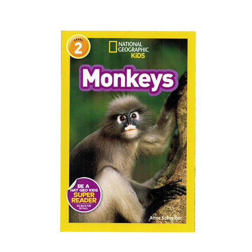 进口英文原版正版绘本National Geographic Kids Level2:Monkeys 国家地理分级阅读 少儿科普百科英语童书