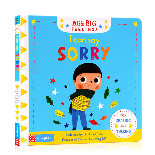 进口英文原版正版 I Can Say Sorry我可以说对不起Little Big Feelings系列机关操作书儿童情绪管理推拉机关书 亲子互动英语启蒙