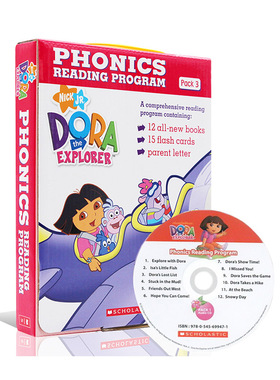 英文原版 Dora The Explorer Phonics Reading Programe Pack #3 with 朵拉探险记自然拼读法 12册礼盒装 附CD