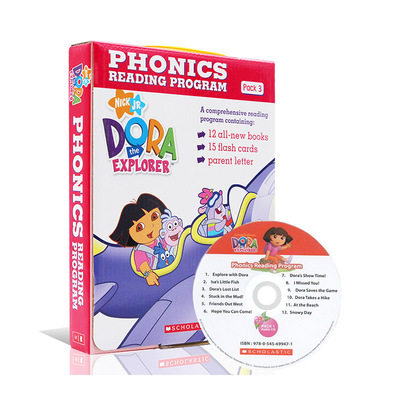 英文原版 Dora The Explorer Phonics Reading Programe Pack #3 with 朵拉探险记自然拼读法 12册礼盒装 附CD