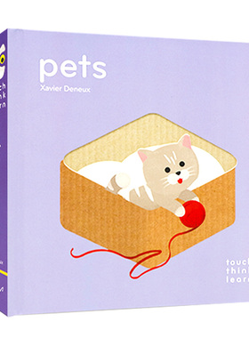 小手摸摸全知道 宠物 英文原版绘本 TouchThinkLearn Pets 触摸书婴幼儿触觉感官训练书 亲子互动 宝宝早教认知 进口低幼益智读物