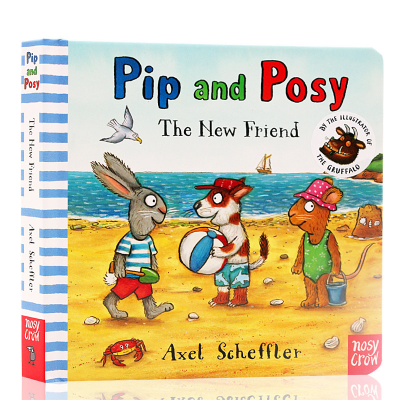 进口英文原版正版波西和皮普新朋友Pip and Posy: The New Friend作者 Nosy Crow绘者 Axel Scheffler纸板书儿童图画书