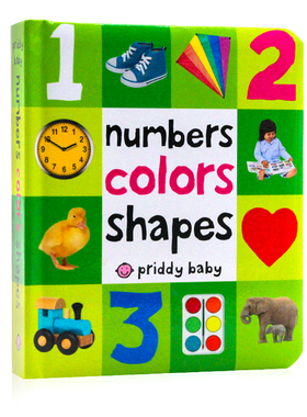 英文原版绘本 Numbers Colors Shapes 幼儿童数字颜色形状启蒙认知 低幼宝宝早教益智亲子互动撕不烂纸板书 Priddy Books