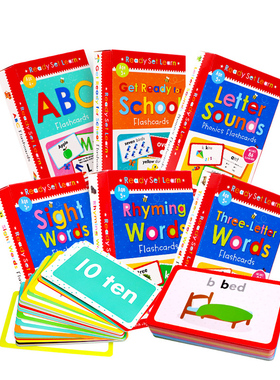 进口英文原版正版 Flash Cards 配套字卡 ready set learn Sight Words 常用词ABC字母发音启蒙高效英语闪卡高频词卡片 早教童书