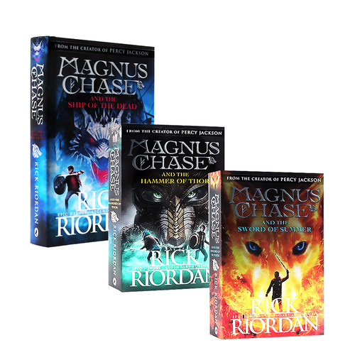 Magnus Chase3册合售波西杰克逊之北欧神话系列The Sword of Summer/Hammer of Thor/Ship of the Dead马格纳斯与仙宫之神 英文版